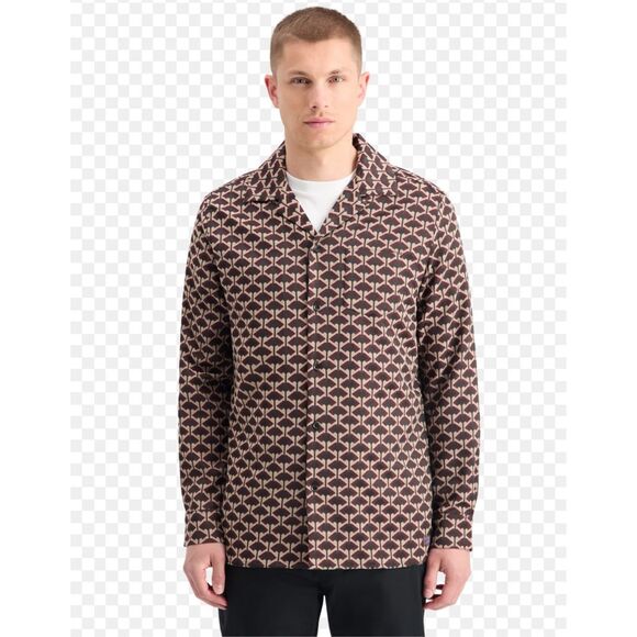 Scotch & Soda NWT Regular-Fit Jacquard Shirt Beige Large - Picture 3 of 6